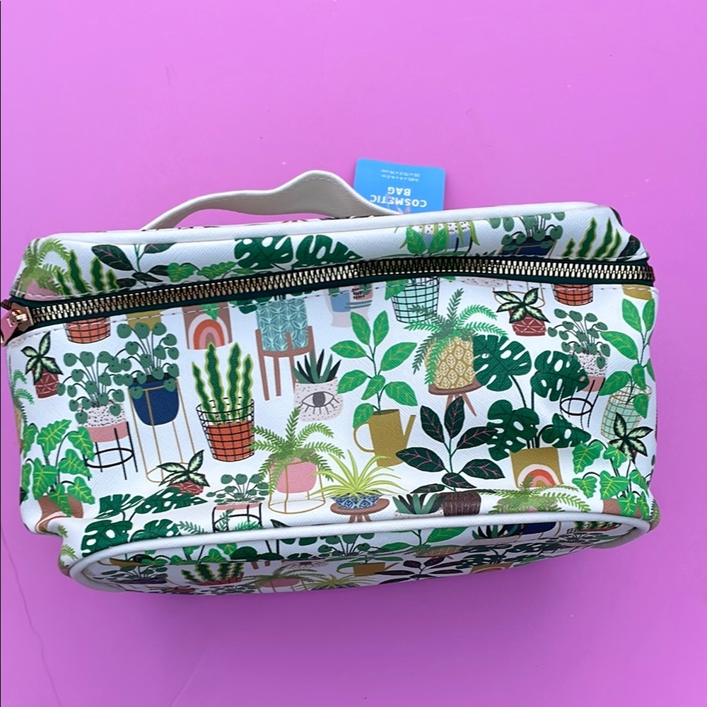 COPY - Tropical Plant Print Cosmetic Bag OCS Designs